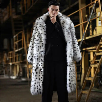 Fur Integrated Man Coat Long Suit Collar Imitation Fox Fur Fur Coat Fur Jacket