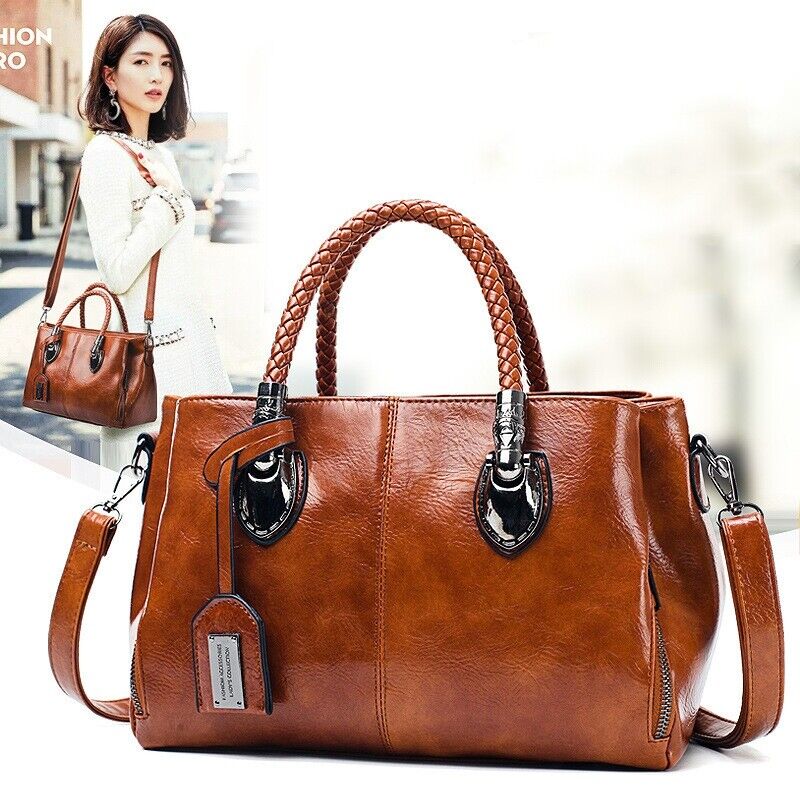 Women's Ladies PU Leather Handbags Shoulder Tote Bag Purse Crossbody Handbag