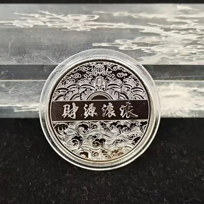 Collection Coin Metal Colorful Gold Plated Chinese Dragon Year Souvenir 40x1.5mm