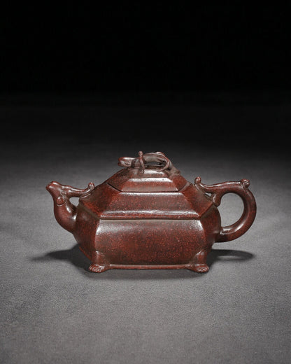 l-0Chinese Yixing Zisha Clay Handmade Exquisite Teapot （螭龙 底款：顾景舟）