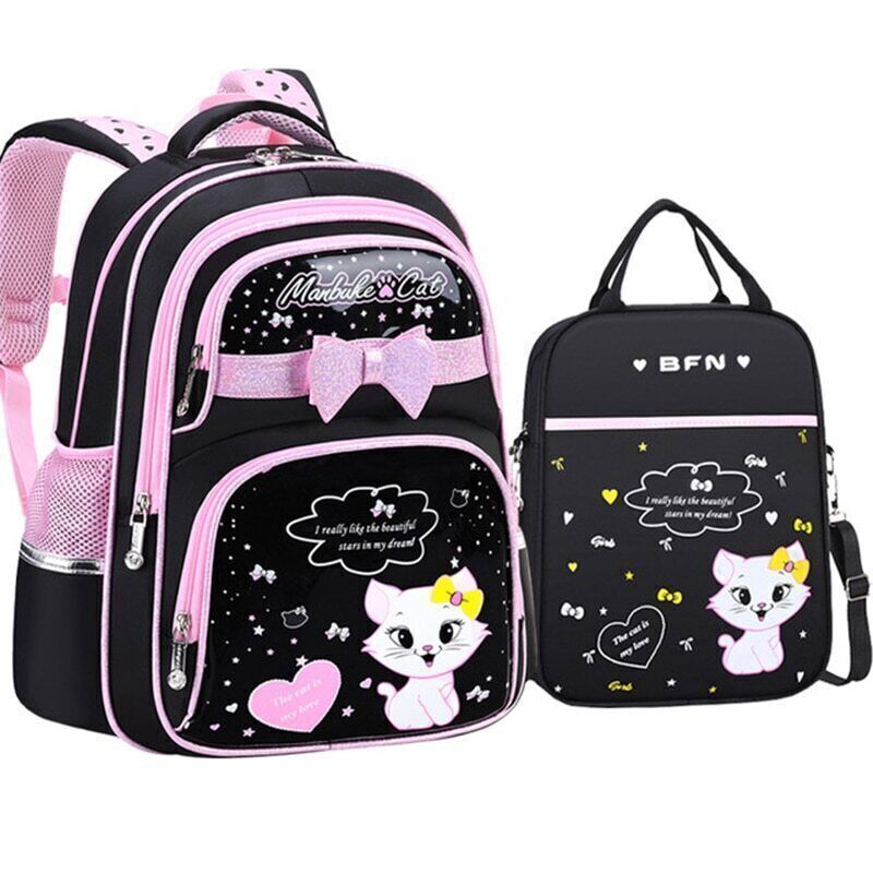 Primary PU leather School Bag Fashion Girls With Cute Waterproof Backpack