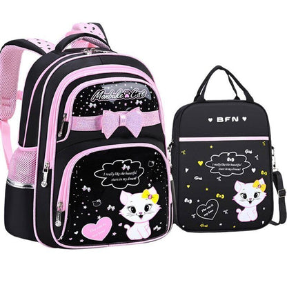Primary PU leather School Bag Fashion Girls With Cute Waterproof Backpack