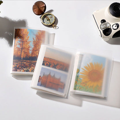 2x Transparent Photo Album Holds Mini Photo Card Ticket Collection Bag Book Gift