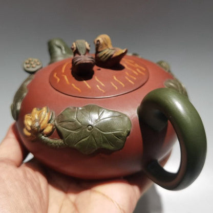 Chinese Yixing Purple Clay Teapot Tea Set Pot Zisha Ceramic Cute Decor Figurine