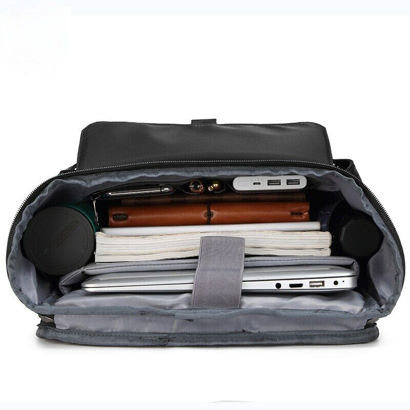 Mens Large Capacity 17 Inch Laptop Backpack USB Travel School Bag for Teenager