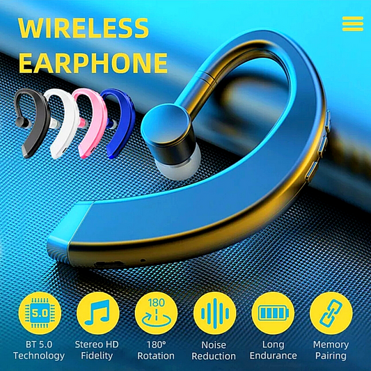 Wireless Bluetooth 5.0 Earpiece Headset Driving Trucker Earbuds Noise Cancelling