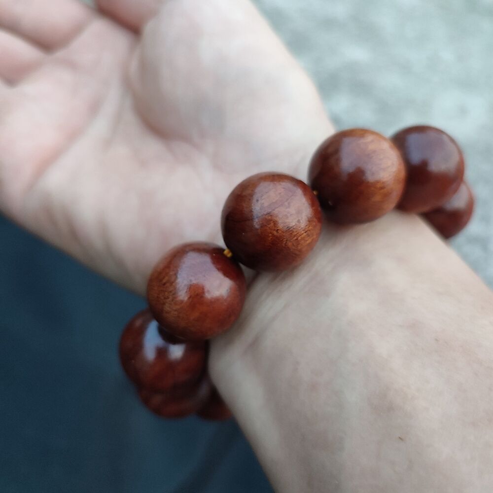 Vintage Wooden Bracelet Men Carved Buddhist Worry Prayer Beads Accessories women