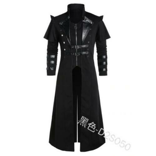 Medieval Steampunk Coat Men's Cosplay Costume Photography Gothic Windbreaker L