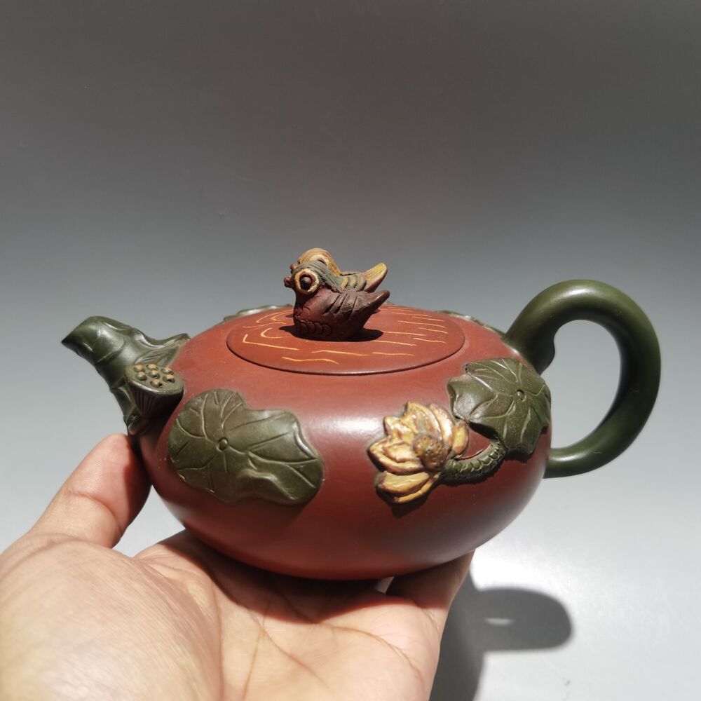 Chinese Yixing Zisha Clay Handmade Exquisite Kung Fu Tea Set Teapot 品名：鸳鸯壶 低款：蒋蓉