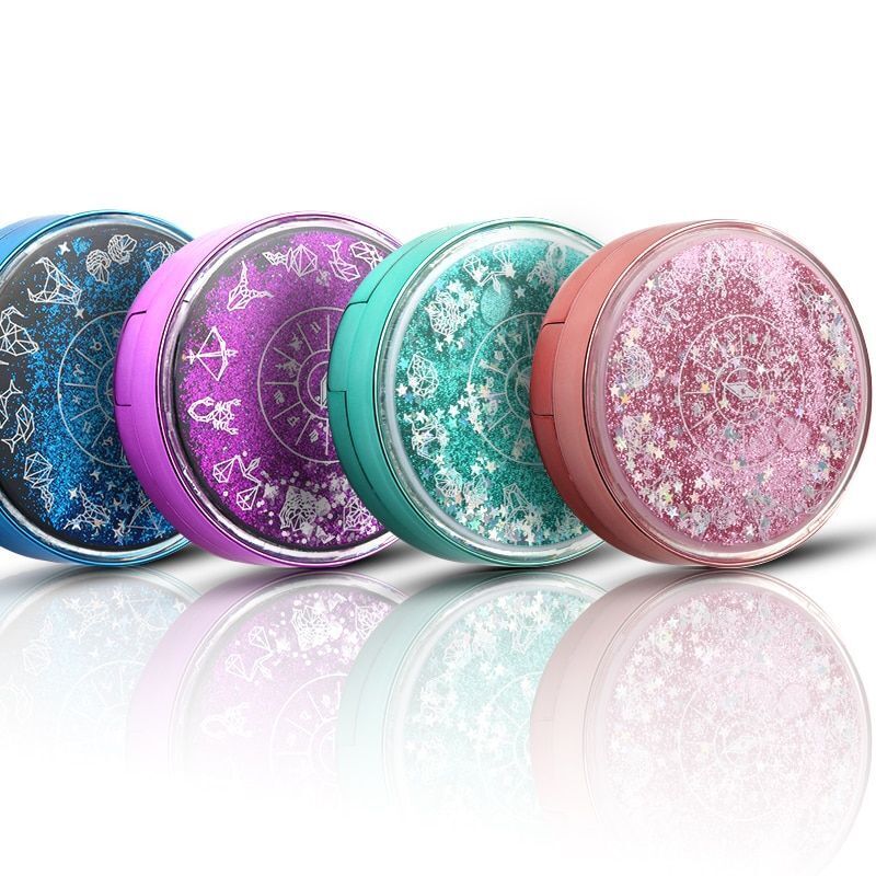 Contact Lens Case Fashion Portable Glitter Bling Stars Eye Care Storage 72x25mm