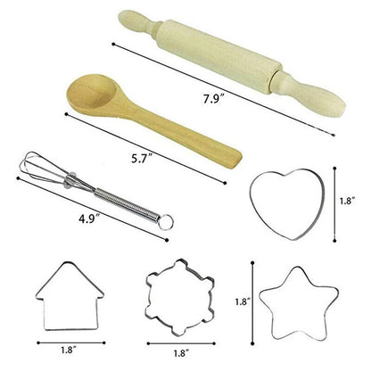Role Play Apron Hat 11Pcs Girl Kitchen Cooking Baking Cake Toy Playing Accessory
