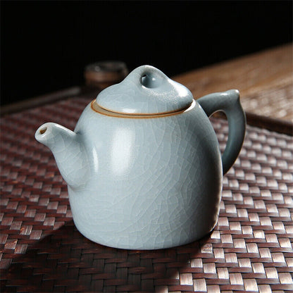 Mini Ru Kiln Teapot Fingertip Pot Small Capacity Ceramic Pocket Pot Tea Pet 60ml