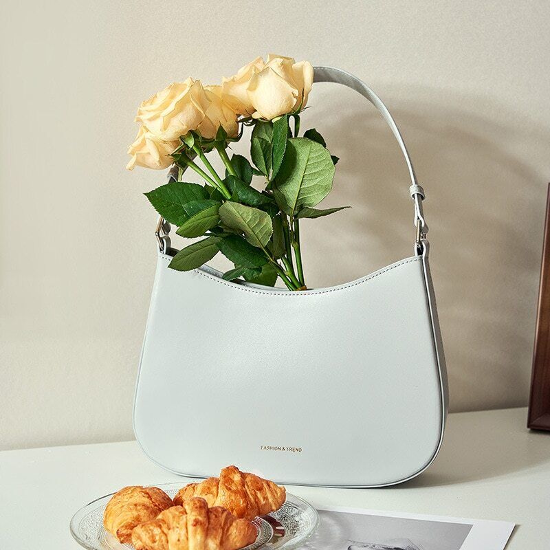 Genuine Leather Shoulder Bag Women Ladies Armpit Bag Cowhide Hobo Bag