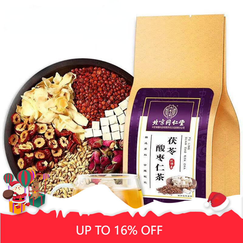 北京同仁堂 Promote Sleep insomnia 300gPoria Jujube Seed Tea 茯苓酸枣仁玫瑰大枣百合栀子桑葚大麦助眠安神失眠多梦