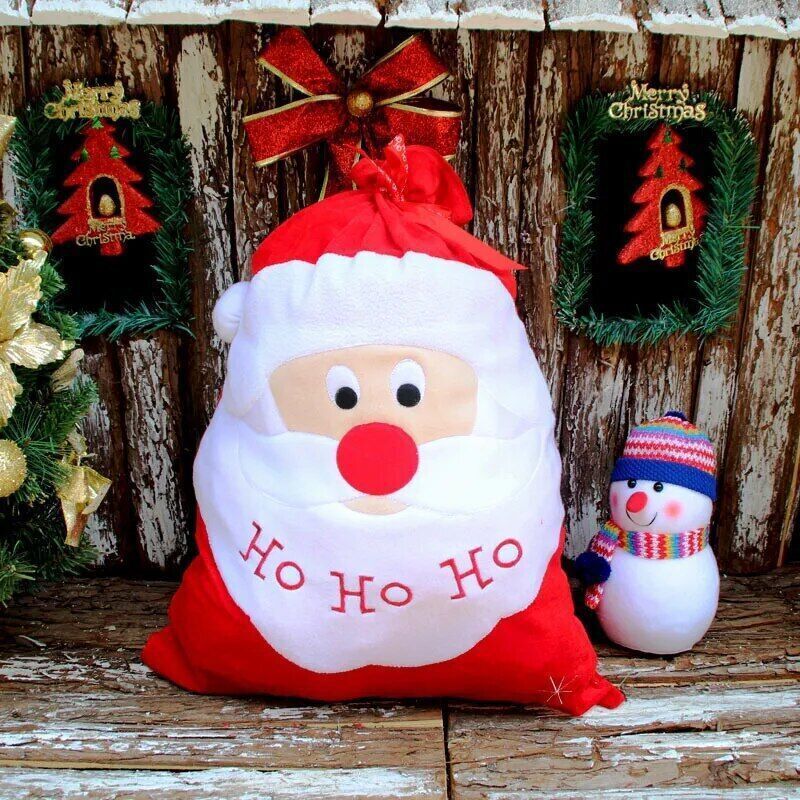 Christmas Day Santa Sack Stocking Big Gift bags Christmas Santa Claus Xmas Gifts