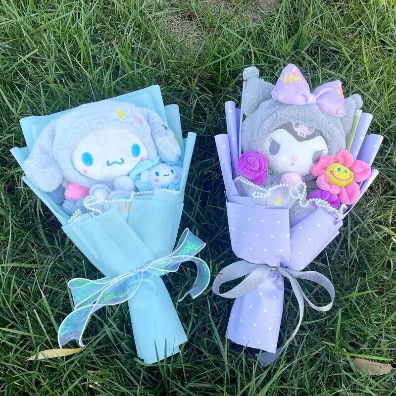 Flower Bouquet Melody Kuromi Kitty Sanrio Plush Valentines & Anniversary Wed