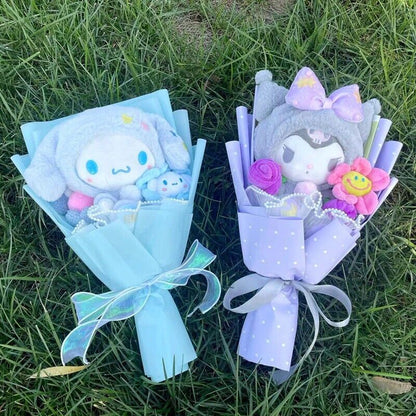Flower Bouquet Melody Kuromi Kitty Sanrio Plush Valentines & Anniversary Wed