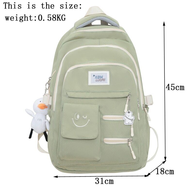 Women Nylon Laptop Men Travel School Bag Student Girl Boy Book Bag Backpack