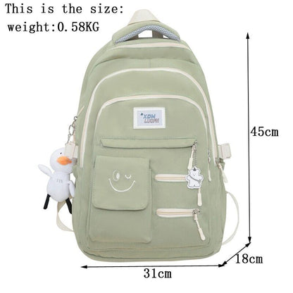 Women Nylon Laptop Men Travel School Bag Student Girl Boy Book Bag Backpack