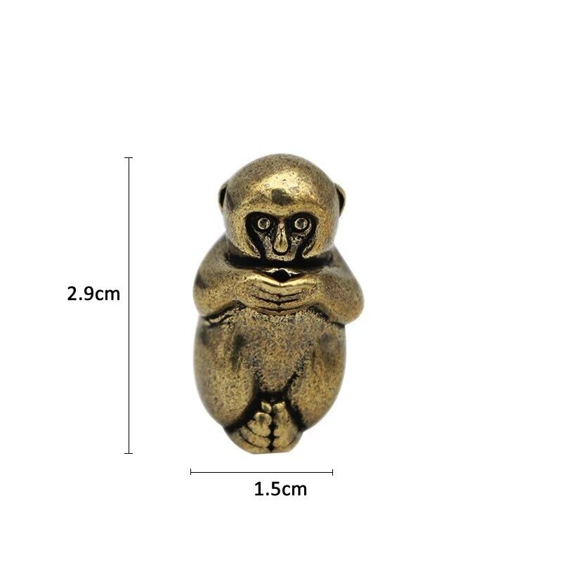 Incense Holder Mini Vintage Brass Monkey Statue Figure Home Sculptures 2.9x1.5cm