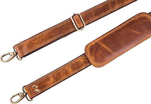 Bag Strap Replacement - Genuine Leather Double Layered One_Size, Caramel Buff