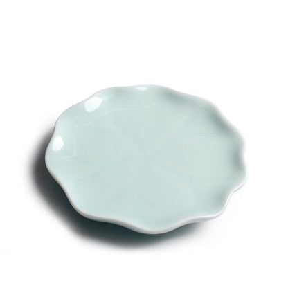 one cup saucer porcelain coaster for tea cup celadon Chinese cup mat handmade