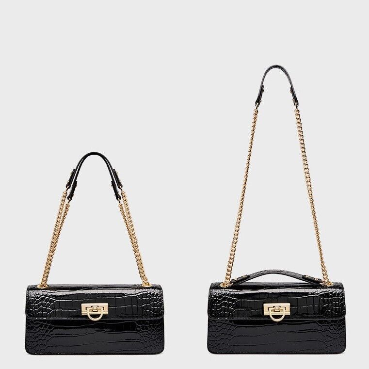 Top Cowhide Leather Party/Cocktail Bag Luxury Women's Sling Shoulder Chain Bag