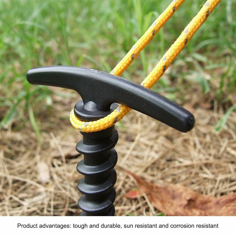 10pcs Set Tent Pegs Ground Nails Screw Anchor Hiking Stakes Pins Outdoor Camping