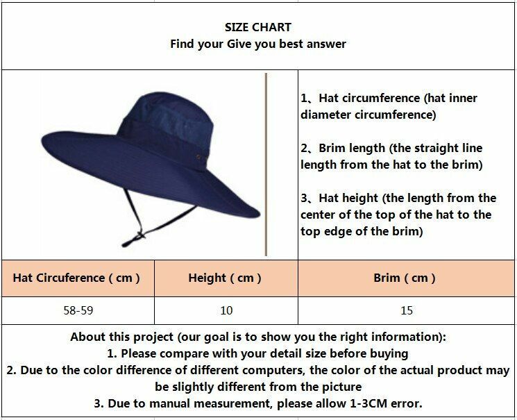 15CM Big Wide Hat Fisherman Solid Waterproof Sunshade Fishing Cap Sport Hiking