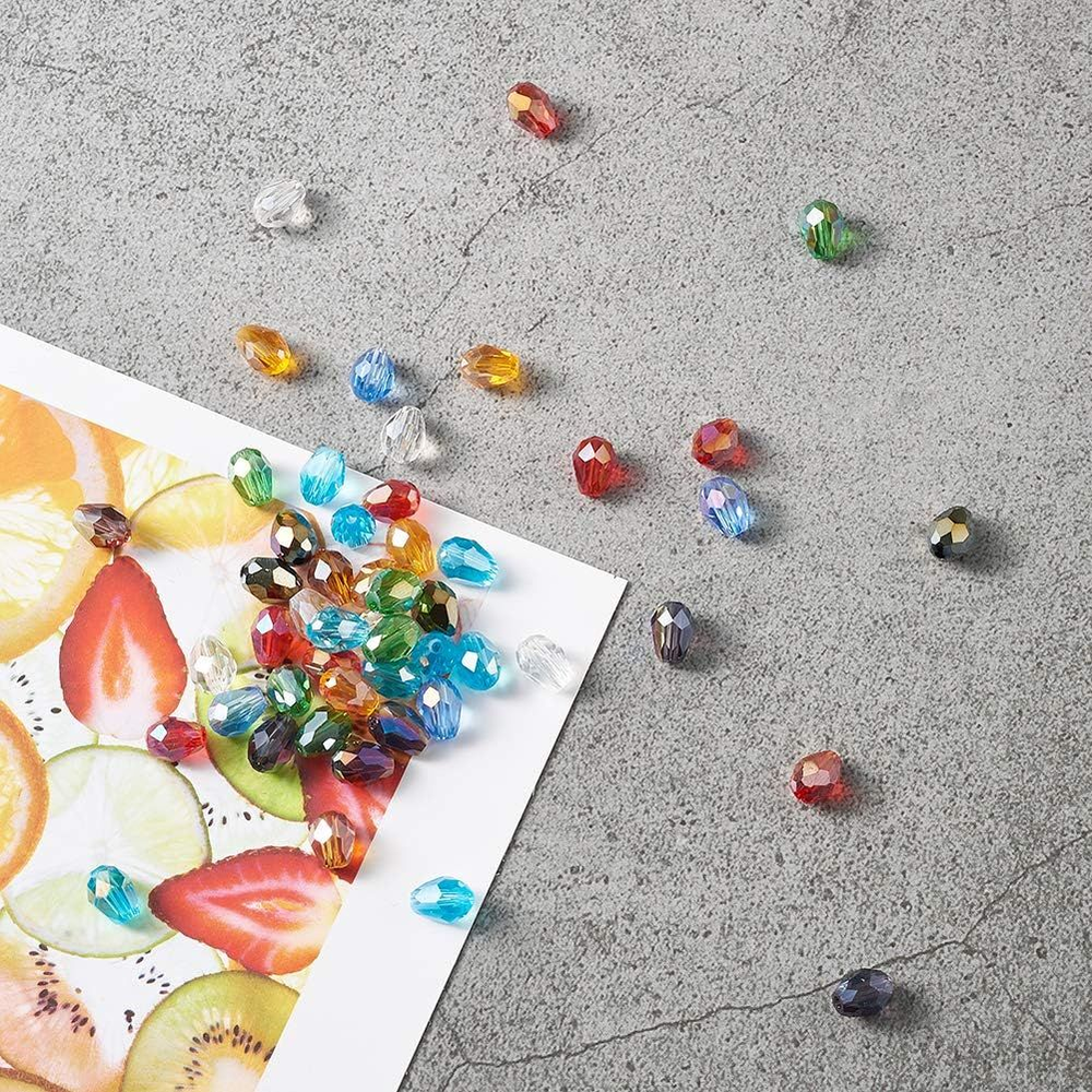 Craftdady 200Pcs 11-12x8mm Small, Random Mixed AB Color, Teardrop, 11~12x8mm