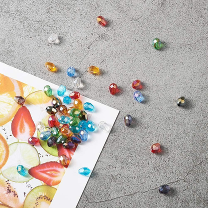 Craftdady 200Pcs 11-12x8mm Small, Random Mixed AB Color, Teardrop, 11~12x8mm