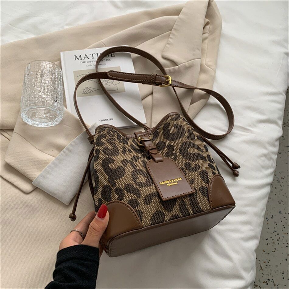 Leopard PU Leather Women Crossbody Bags Shoulder Bag Lady Handbag Lady
