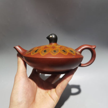 Chinese Yixing Zisha Clay Handmade animal statue Exquisite Teapot品名：孔雀壶 低款：吕尧臣