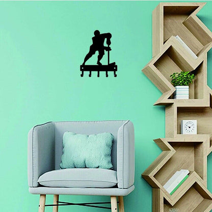 Hockey Defense Sport Key Hooks Holder Wall Mounted Hook Up Wall Art Home Decor