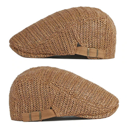 Men Beret Hat Summer Full Mesh Herringbone Women Breathable Peaked Ivy Visor Cap