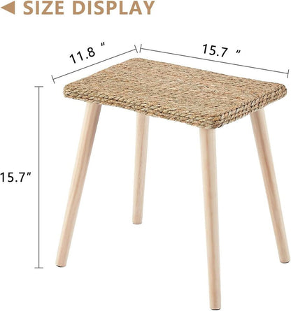 Natural Seagrass Side Table Modern Home Decor Living Room Bedroom Easy Assembly