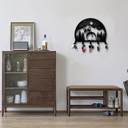 Metal Corgi Wall Rack Hook, Wall Mounted Hook, Household Wall Shelf With 5 Hooks