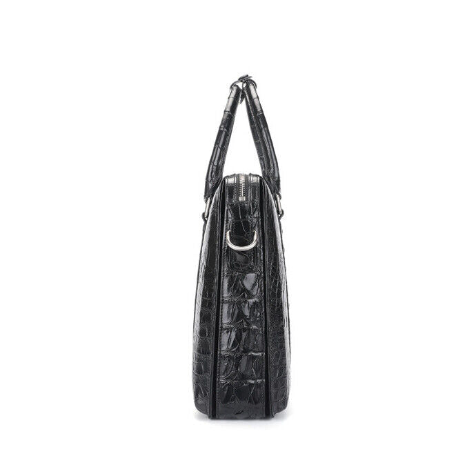 Handcrafted Alligator Crocodile Skin Leather Briefcase Men's Business Handbags
