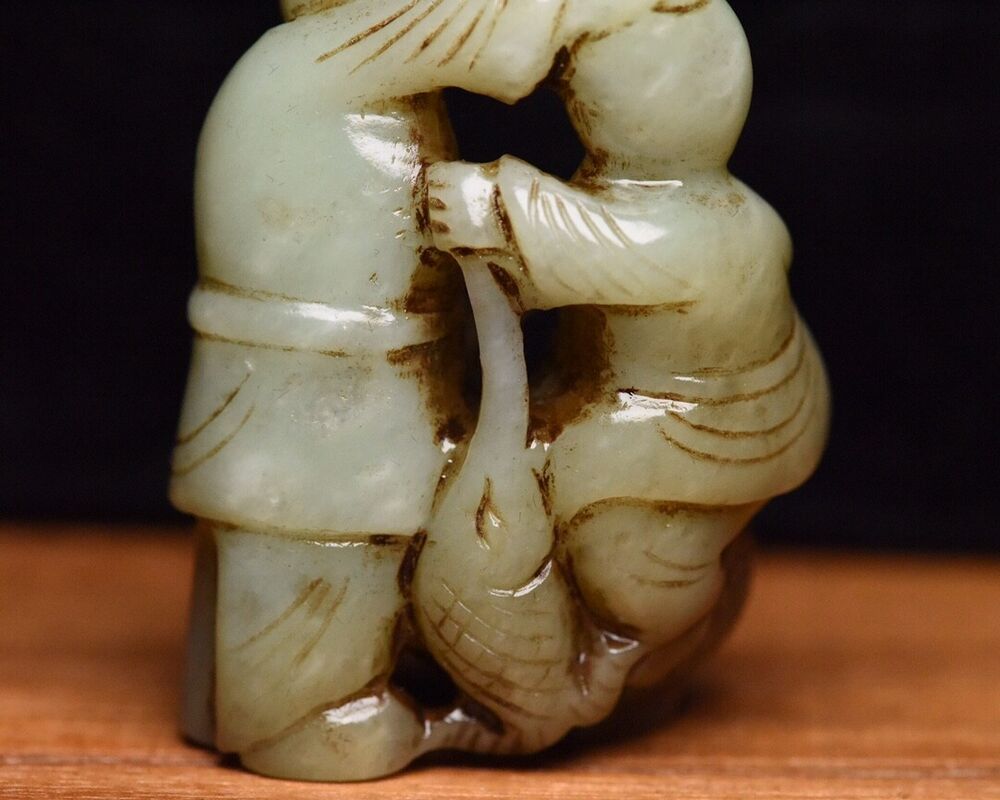 Chinese Natural Hetian Jade Carving Figure Story Statue Figurine Collections Art