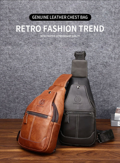 Sling Backpack for Men Chest bag Crossbody Bag Shoulder Bag 100% Genuine Leather