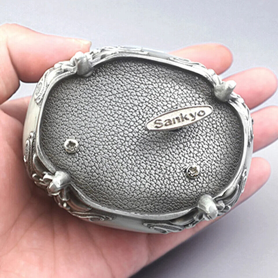 Music Box Emboss Alloy Metal Wind Up Sankyo Movements Hand Cranked Musical Boxes