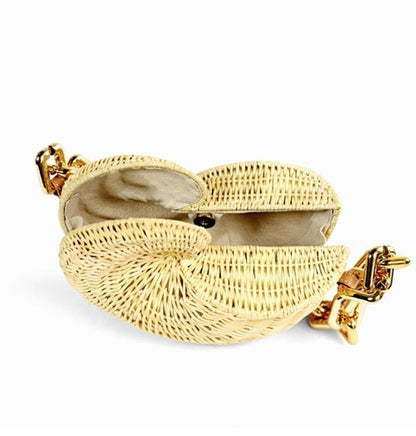 Thick Chains Women Shoulder Bag Woven Handbags Summer Beach Straw Bag Purse 1 PC