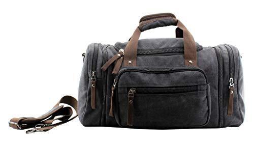 JIAO MIAO Overnight Handbag Shoulder Canvas Travel One Size (Hardcode), Black