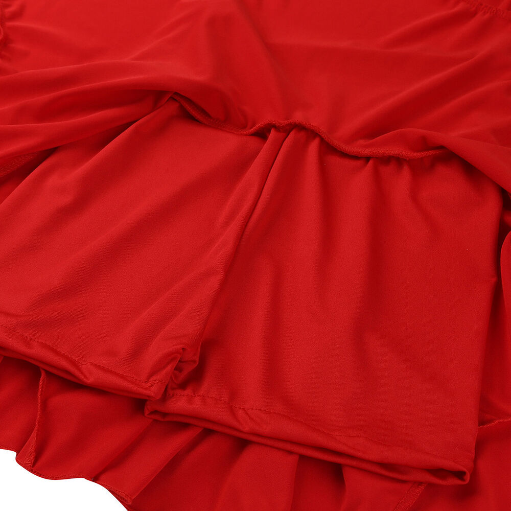 New Women's Ruffled Dance Skirt Tennis Short Skirt with Shorts Underneath