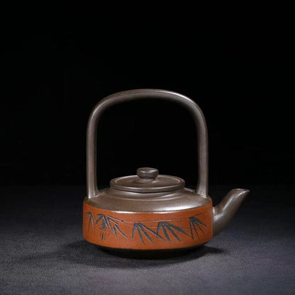 Chinese Yixing Zisha Clay Handmade Exquisite Teapot （玉壁提梁 底款：周桂珍）