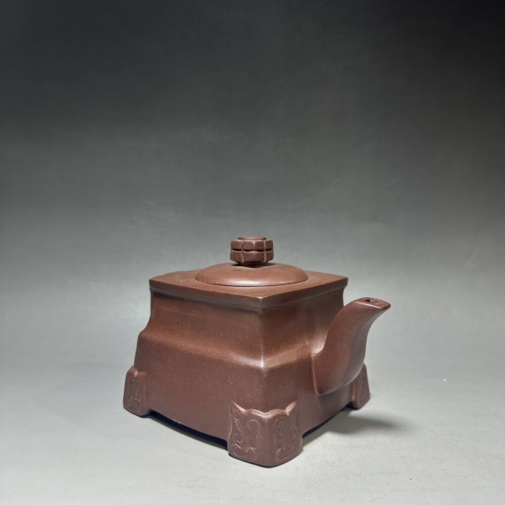 vintage chinese yixing purple clay teapot zisha ceremony carving Collectible art