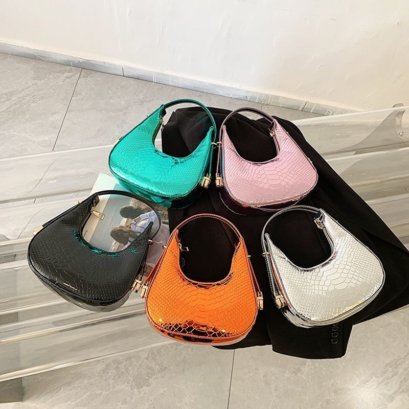 Versatile Bags Luxury Stone Design Handbag Shoulder Underarm Half Moon Purse 1PC