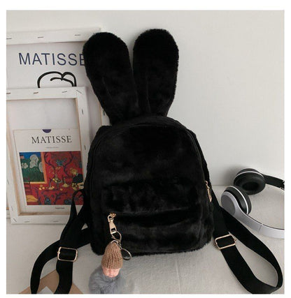 Embroidery Plush Bunny Backpack Rabbit Traveling Shoulder Bags Plush 20*25*10 CM