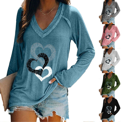 Women Long Sleeve Print Pullover Blouse Baggy T-Shirt Casual Tee Tops Plus Size