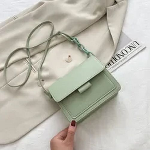 Small Crossbody Bag Lightweight Synthetic Leather Messenger Flap Handbag Purse